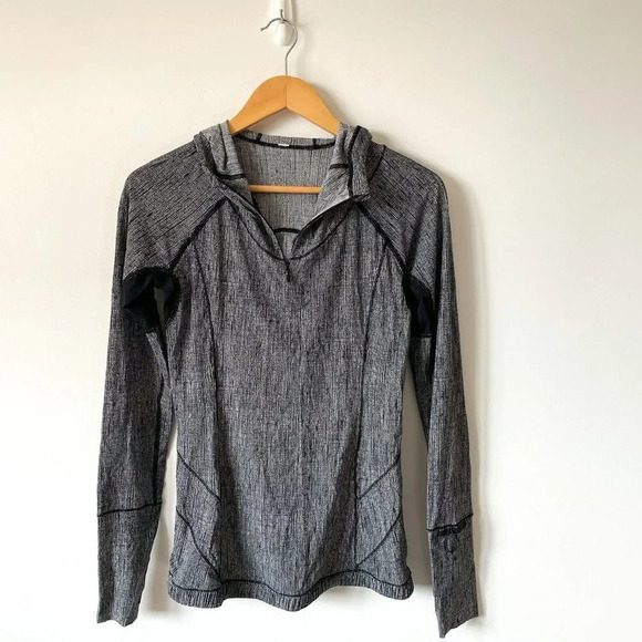 Lululemon Water Bound Hoodie Burlap Texture Black Dune / Black Sz 6 - Picture 5 of 9